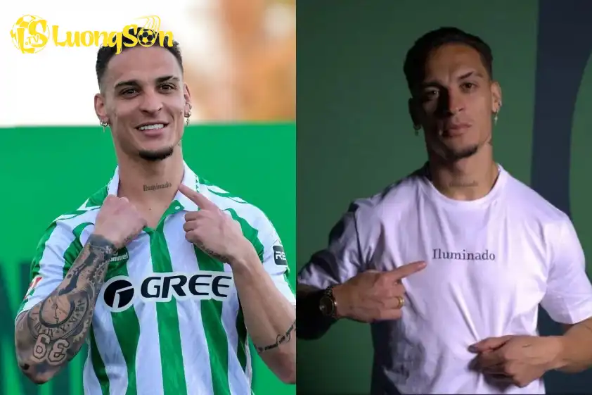 Real Betis và Antony đã ra mắt mẫu áo để gây quỹ cho việc chuyển nhượng cầu thủ này từ Man Utd (Ảnh: The Sun). Real Betis và Antony đã ra mắt mẫu áo để gây quỹ cho việc chuyển nhượng cầu thủ này từ Man Utd